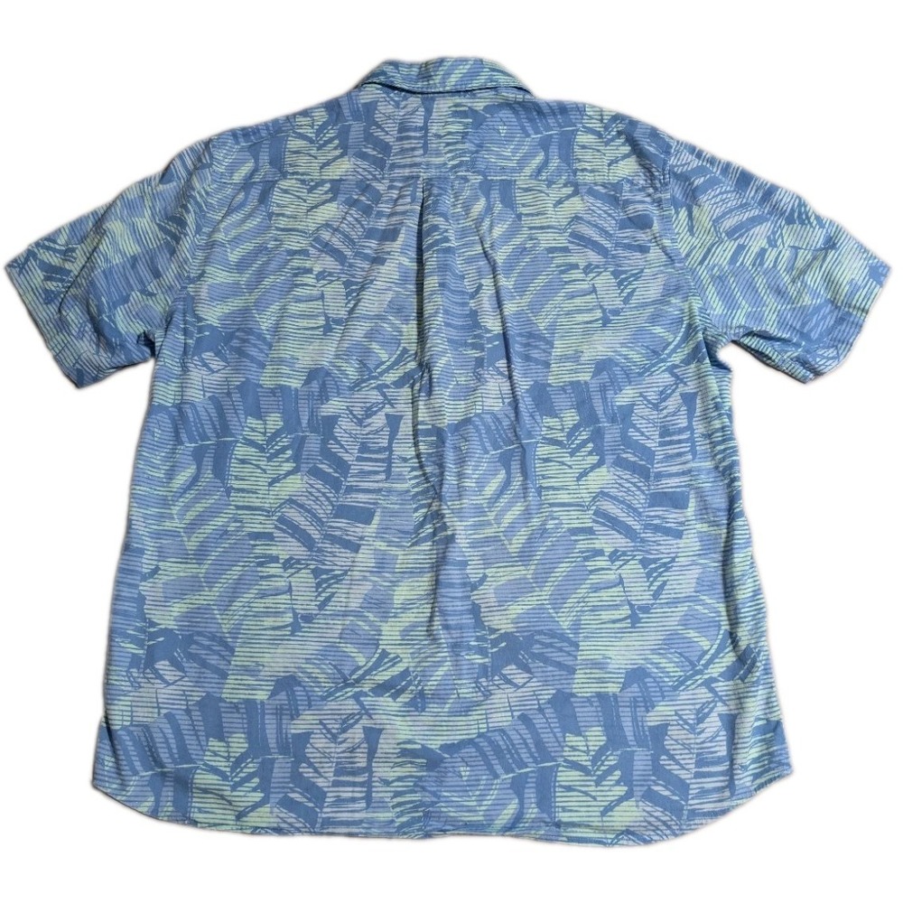 Vineyard Vines Mens Large Tropical Palm Leaf Short Sleeve Button Down Shirt Blue - Picture 3 of 7